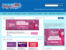 Tablet Screenshot of bingo-offer.com